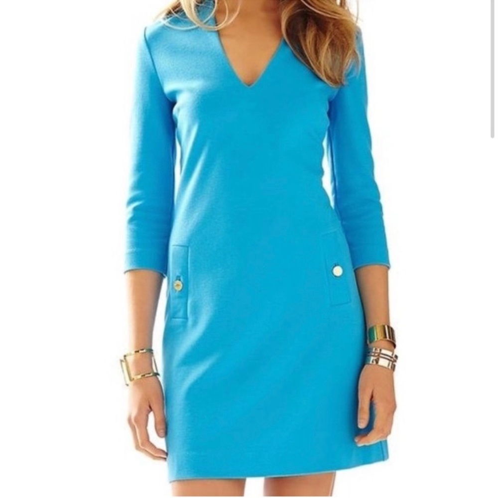 Lilly Pulitzer Charlena sheath Vibrant Blue Long Sleeve Dress